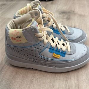 Jordan Union LA Kids High-Top Sneakers - Gray and Blue